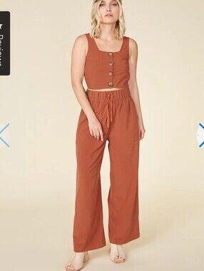 Wayre Wide Leg Cruiser Travel Pant - Size Small, Clay